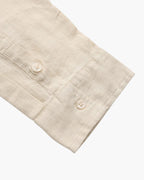 Men's Long-Sleeved Button Shirt With Single Chest Pocket - Beige