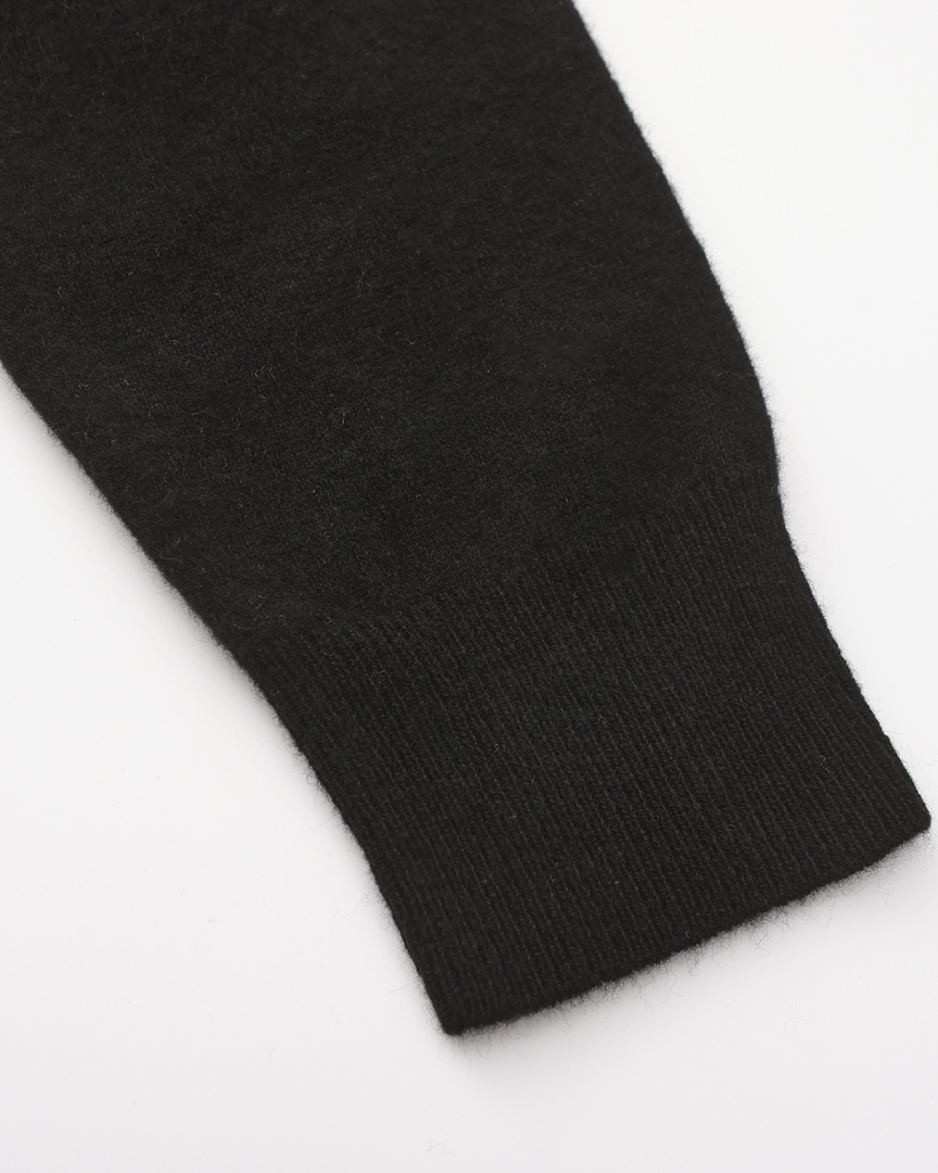 Men's Long-Sleeved Polo Jumper With Three-Button Neck - Black