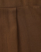 Men's Mandarin Collar Shirt With Chest Patch Pocket - Brown