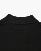 Men's Mock-Neck Jumper With Ribbed Neck And Cuffs - Black