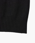 Men's Mock-Neck Jumper With Ribbed Neck And Cuffs - Black