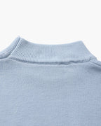 Men's Mock-Neck Jumper With Ribbed Neck And Cuffs - Sky Blue