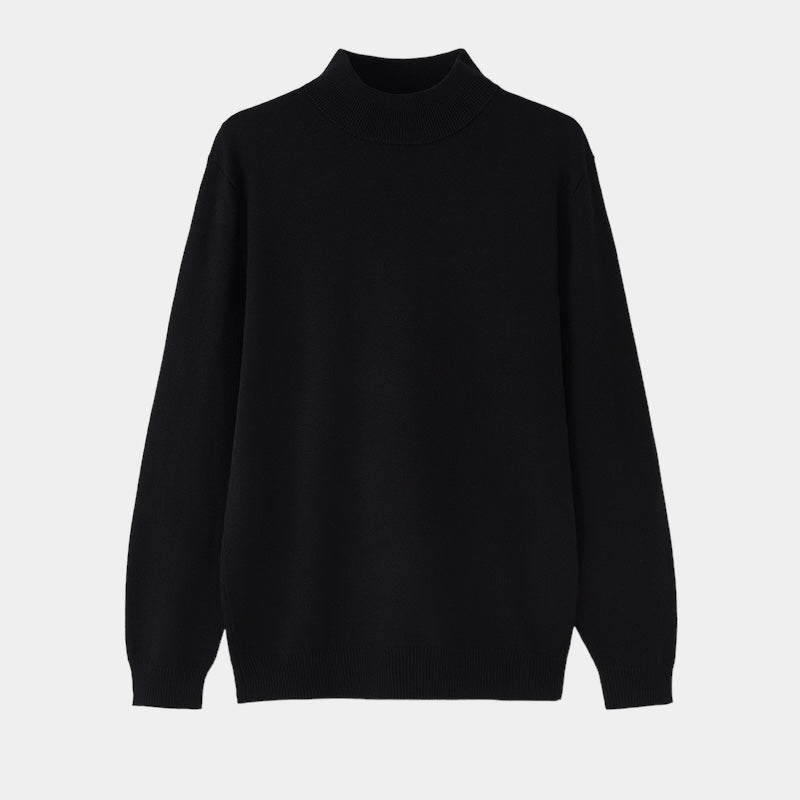 Men's Mock Neck Jumper With Short Ribbed Collar - Colour options