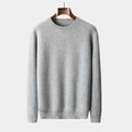 Men's Plain Crew Neck Jumper With Smooth Knit Surface - Grey