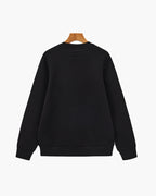 Men's Plain Crew-Neck Sweatshirt With Banded Hem - Black