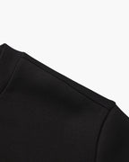 Men's Plain Crew-Neck Sweatshirt With Banded Hem - Black