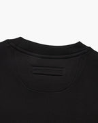 Men's Plain Crew-Neck Sweatshirt With Banded Hem - Black