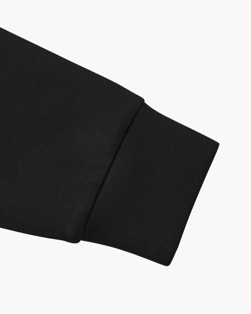 Men's Plain Crew-Neck Sweatshirt With Banded Hem - Black