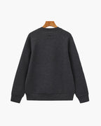 Men's Plain Crew-Neck Sweatshirt With Banded Hem - Grey