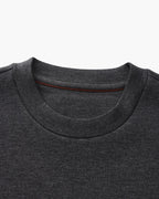 Men's Plain Crew-Neck Sweatshirt With Banded Hem - Grey