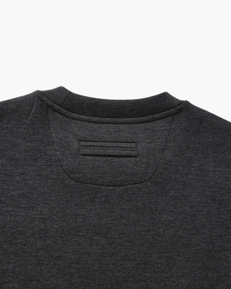 Men's Plain Crew-Neck Sweatshirt With Banded Hem - Grey