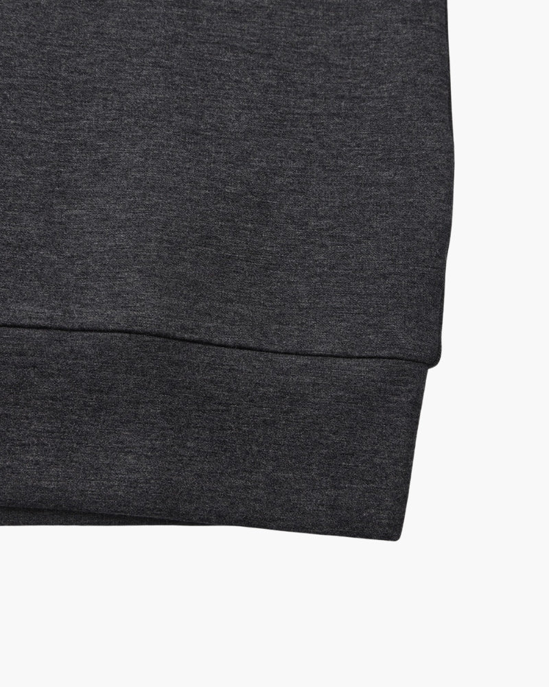 Men's Plain Crew-Neck Sweatshirt With Banded Hem - Grey