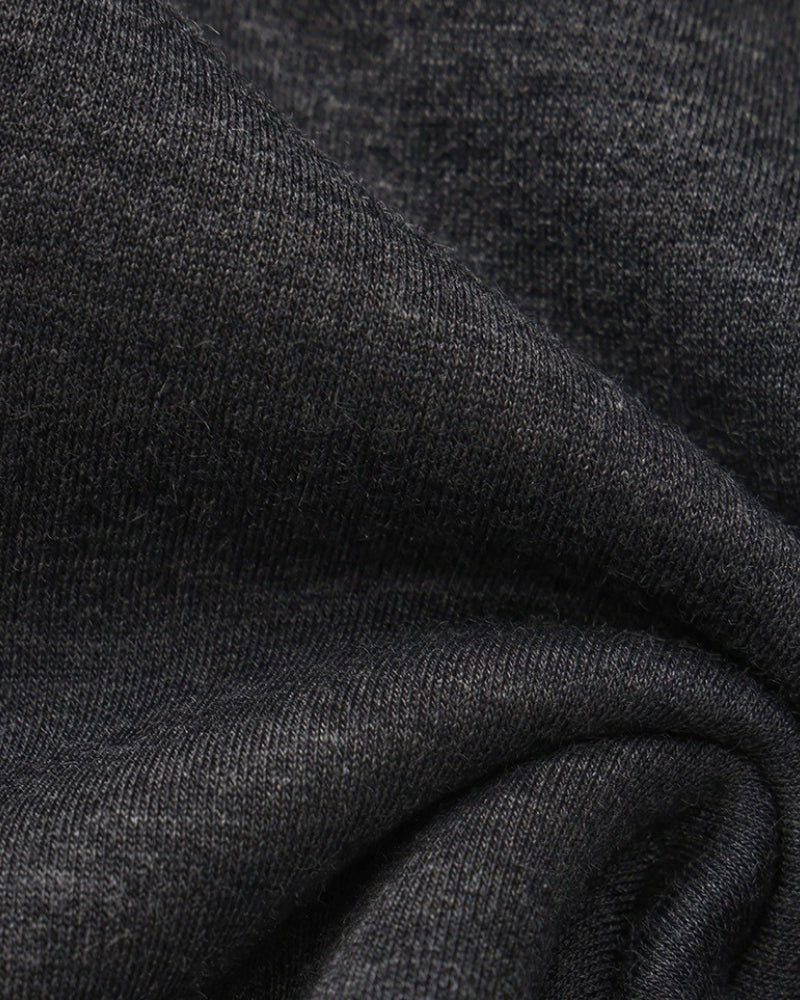 Men's Plain Crew-Neck Sweatshirt With Banded Hem - Grey