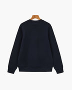 Men's Plain Crew-Neck Sweatshirt With Banded Hem - Blue