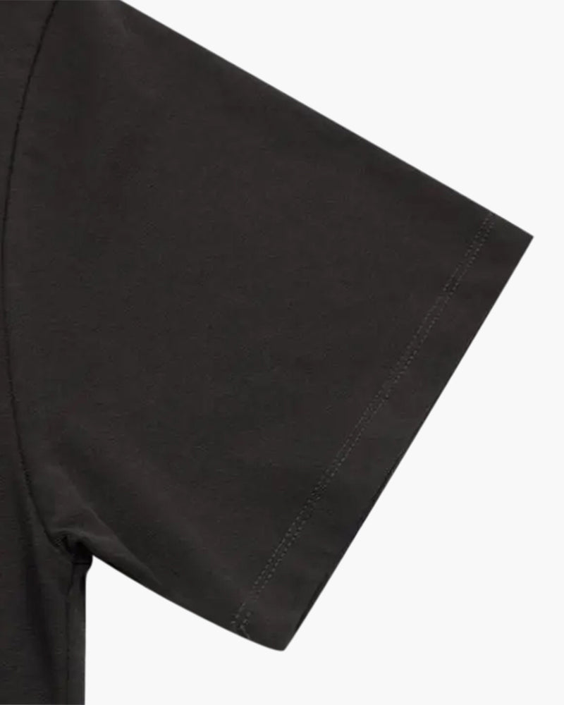 Men's Plain Crew-Neck T-Shirt With Straight Short Sleeves - Black