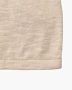 Men's Plain Crew-Neck Top With Fine Ribbed Neckline - Beige