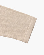 Men's Plain Crew-Neck Top With Fine Ribbed Neckline - Beige