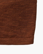 Men's Plain Crew-Neck Top With Fine Ribbed Neckline - Brown