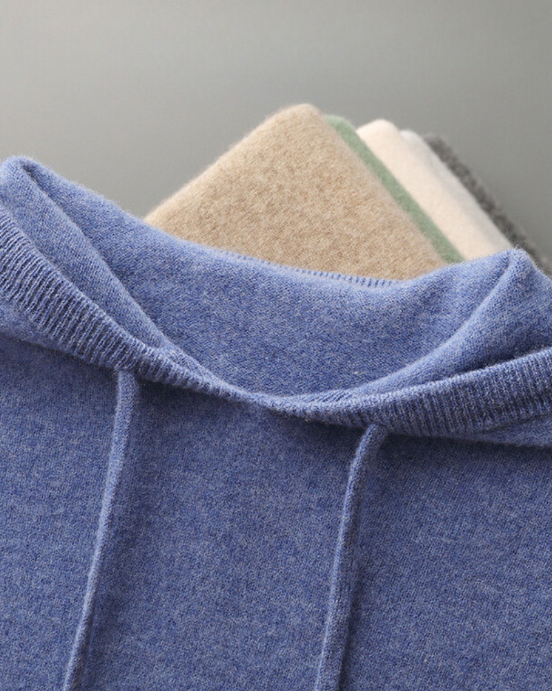 Men's Plain Drawstring Hoodie With Ribbed Cuffs - Colour options