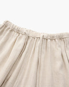Men's Plain Drawstring Trousers With Gathered Waist - Beige