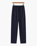 Men's Plain Drawstring Trousers With Gathered Waist - Blue