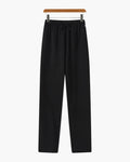 Men's Plain Drawstring Trousers With Gathered Waist - Black
