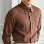Men's Plain Dress Shirt With Point Collar And Cuffs - Colour options