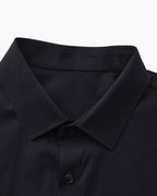 Men's Plain Long-Sleeve Shirt With Pointed Collar - Black