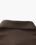 Men's Plain Long-Sleeve Shirt With Pointed Collar - Dark Brown