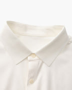 Men's Plain Long-Sleeve Shirt With Pointed Collar - White