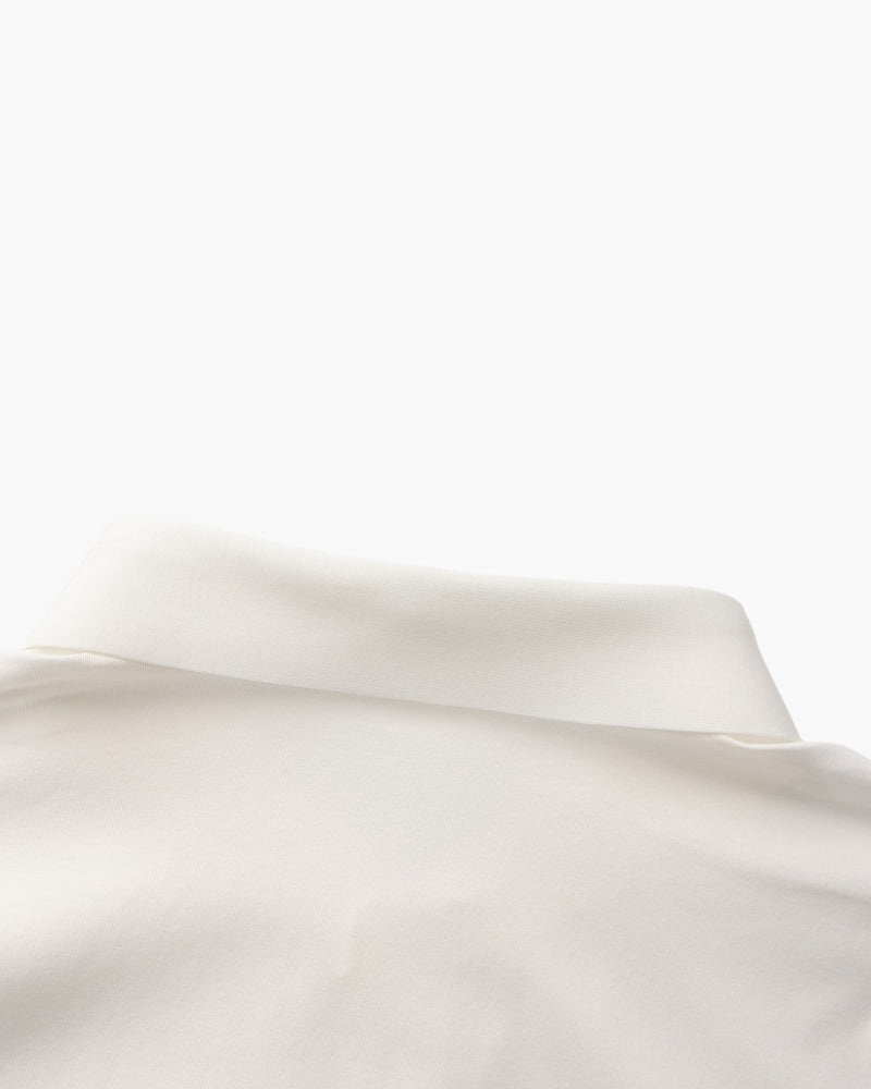 Men's Plain Long-Sleeve Shirt With Pointed Collar - White
