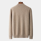 Men's Plain Quarter-Zip Jumper With Ribbed Stand Neck - Colour options