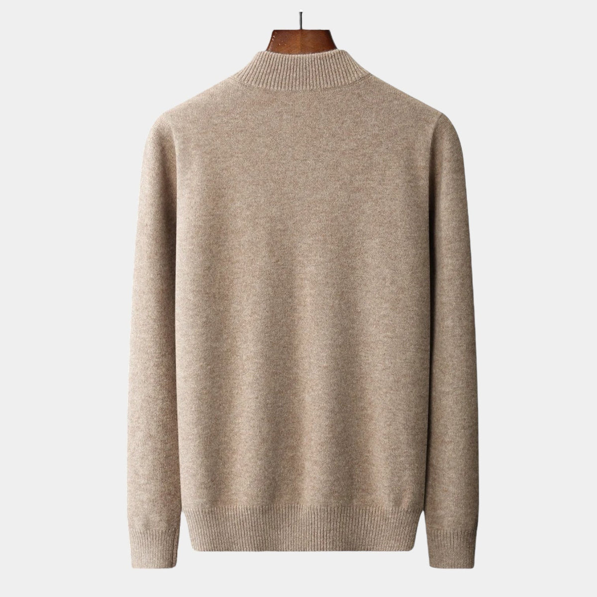 Men's Plain Quarter-Zip Jumper With Ribbed Stand Neck - Colour options