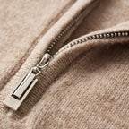 Men's Plain Quarter-Zip Jumper With Ribbed Stand Neck - Colour options