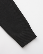 Men's Plain Roll-Neck Jumper With Fine Ribbed Edges - Black