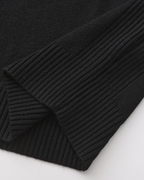 Men's Plain Roll-Neck Jumper With Fine Ribbed Edges - Black