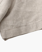 Men's Plain Short-Sleeved Shirt With Full Button Front - Beige