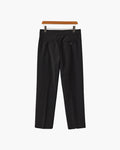 Men's Pleated Trousers With Extended Button Waistband - Black