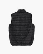 Men's Quilted Zip Gilet With Stand Collar And Pockets - Black