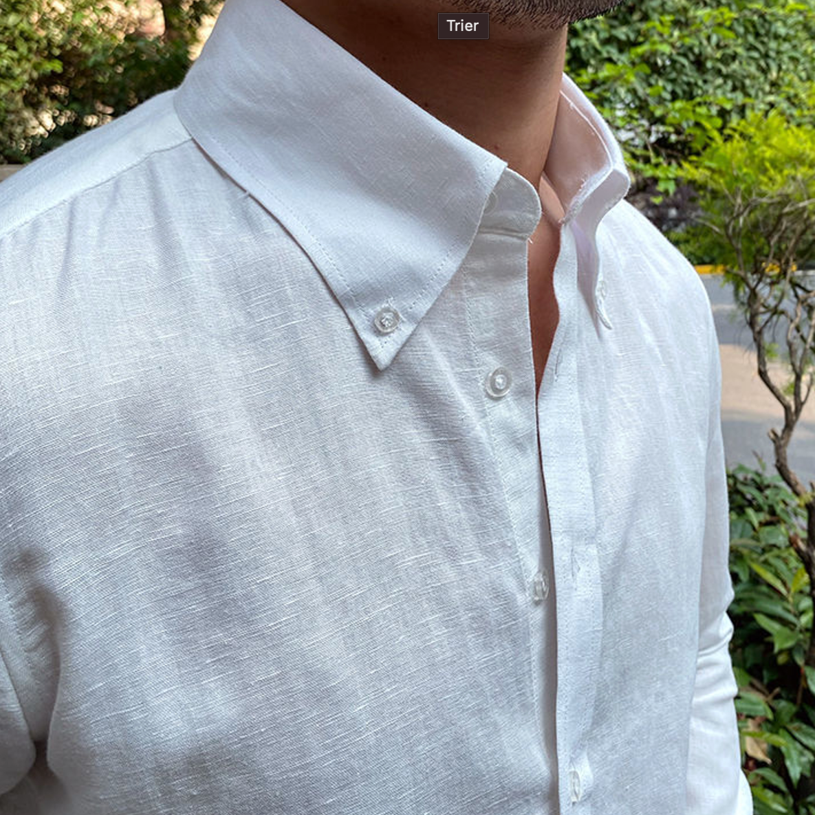 Men's Relaxed Button-Down Shirt With Curved Hem - Colour options