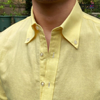 Men's Relaxed Button-Down Shirt With Curved Hem - Colour options