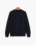 Men's Ribbed Crew-Neck Jumper With Banded Cuffs - Navy