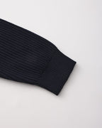 Men's Ribbed Crew-Neck Jumper With Banded Cuffs - Navy
