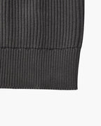 Men's Ribbed Crew-Neck Jumper With Banded Cuffs - Grey