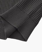 Men's Ribbed Crew-Neck Jumper With Banded Cuffs - Grey