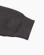 Men's Ribbed Crew-Neck Jumper With Banded Cuffs - Grey