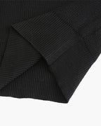 Men's Ribbed Half-Zip Jumper With Broad Pointed Collar - Dark Grey