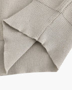 Men's Ribbed Half-Zip Jumper With Broad Pointed Collar - Light Grey