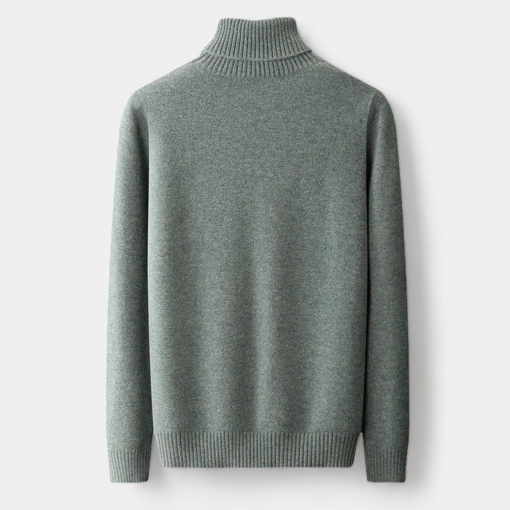 Men's Roll Neck Jumper With Folded Collar And Ribbed Trims - Colour options