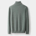 Men's Roll Neck Jumper With Folded Collar And Ribbed Trims - Colour options